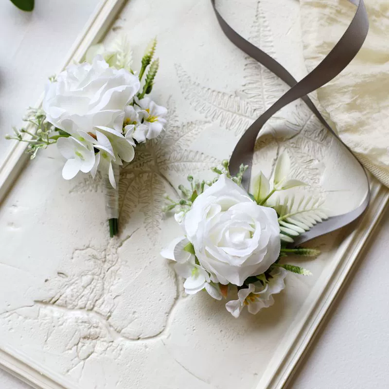 Корейский стиль, европейский стиль, ретро искусственная Роза, свадебный цветок подружки невесты на запястье, Свадебный корсаж подружки невесты