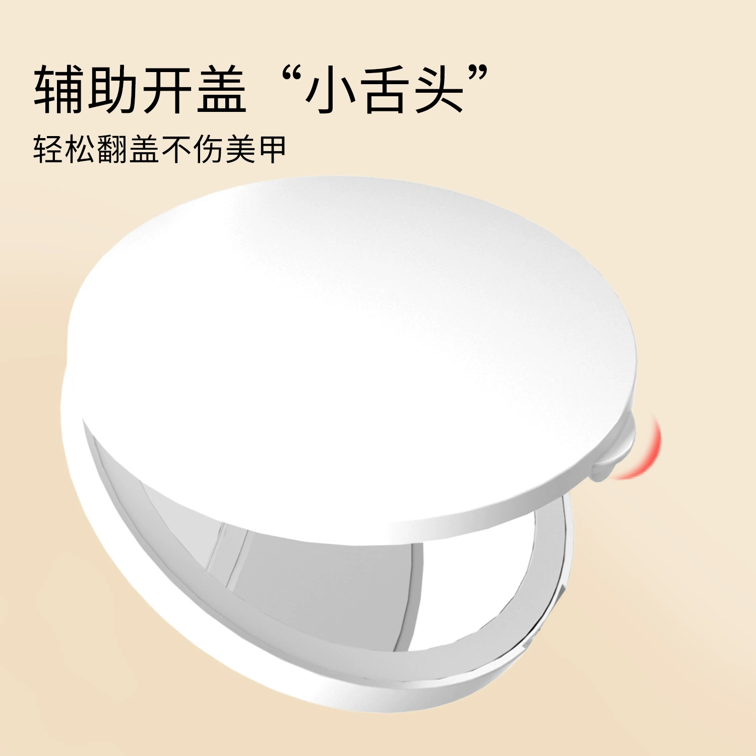 Handheld Folding Mirror (Amazon) 2× Magnification, LED Rechargeable, Portable Compact