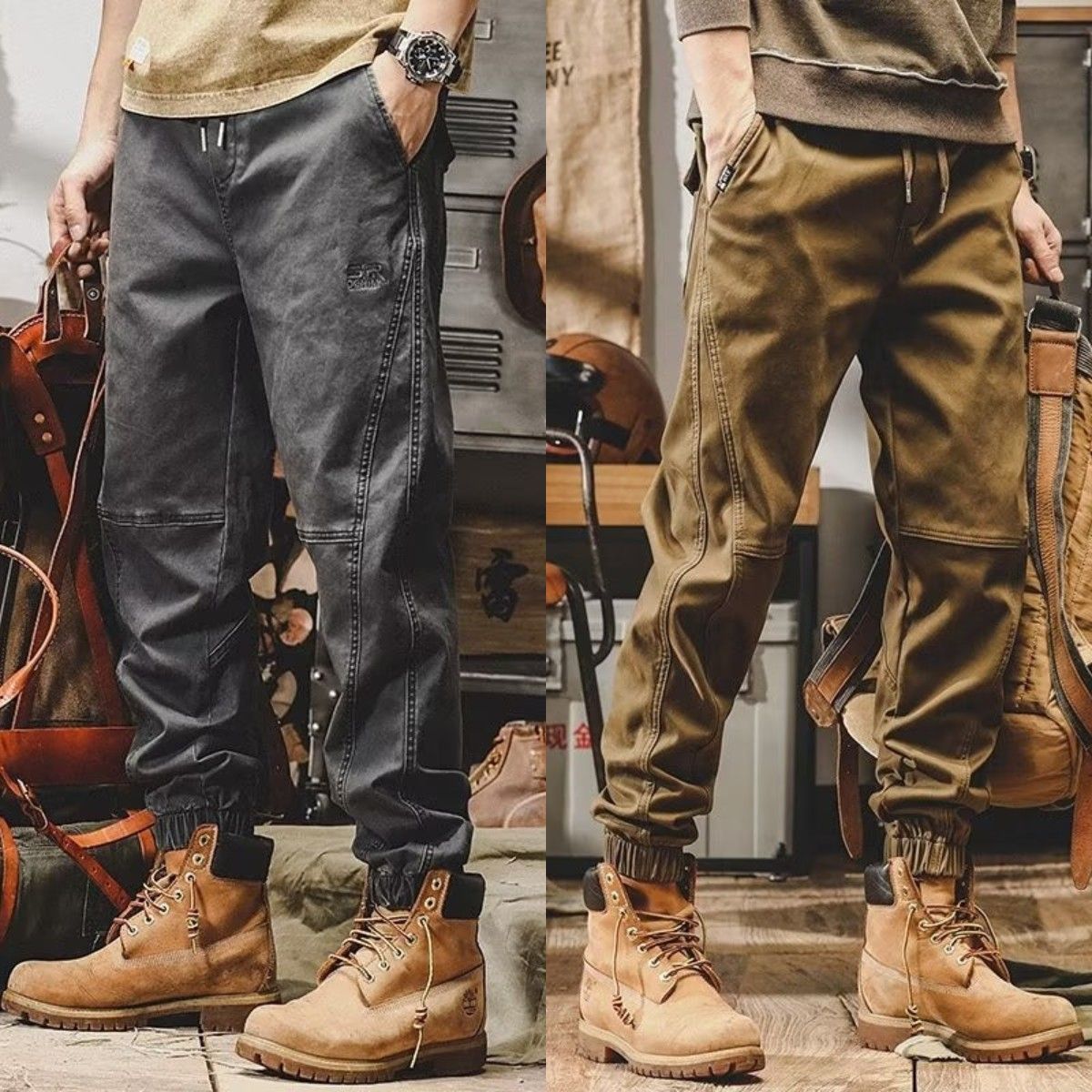 Retro autumn wear-resistant trousers