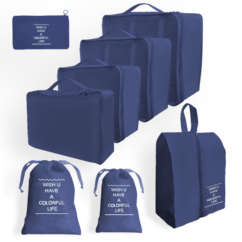 Bolsa de almacenamiento de viaje traje de seis piezas de siete piezas de ocho piezas plegable bolsa de lavado bolsa de almacenamiento de ropa bolsa de viaje con cordón