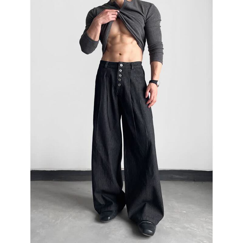 Day Ny Retro Old Money Style Striped Casual Dress Pants Unisex Wide-Leg A-Line Straight Casual Long Pants Trendy
