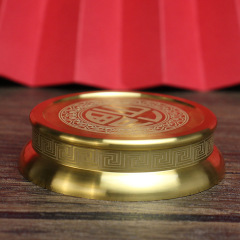 Brass small trumpet base incense burner base coaster anti-slip metal craft furniture small decor creative gift idea