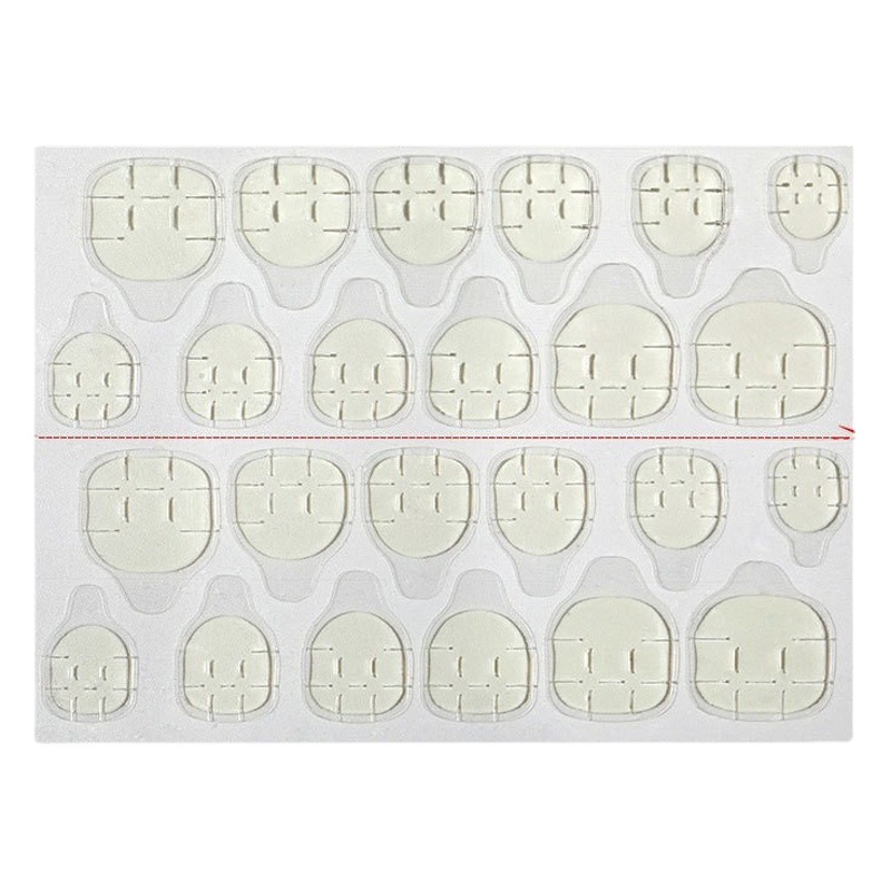 Use accesorios para uñas Pegamento de jalea pegamento adhesivo amarillo más 24 pegatinas de uñas falsas adhesivo de doble cara a prueba de agua adhesivo de jalea amarilla extra grande