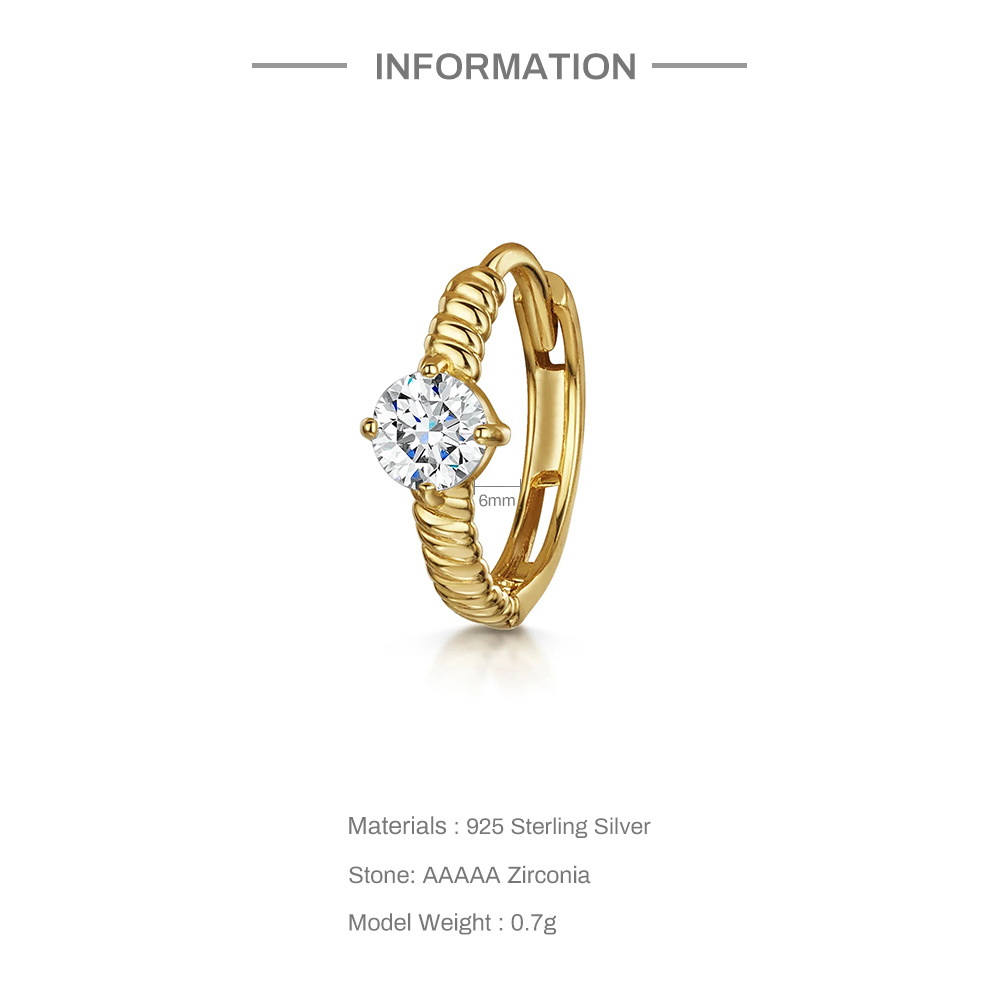 3g Weight Zircon Inlay Material Earrings Classification 1 Piece Quantity Daily Occasion 925 Sterling Silver Material Round, Square Pattern Women'S Gender Inlay Design Retro Style 1 Piece 925 Sterling Silver Zircon Round Square Earrings 2