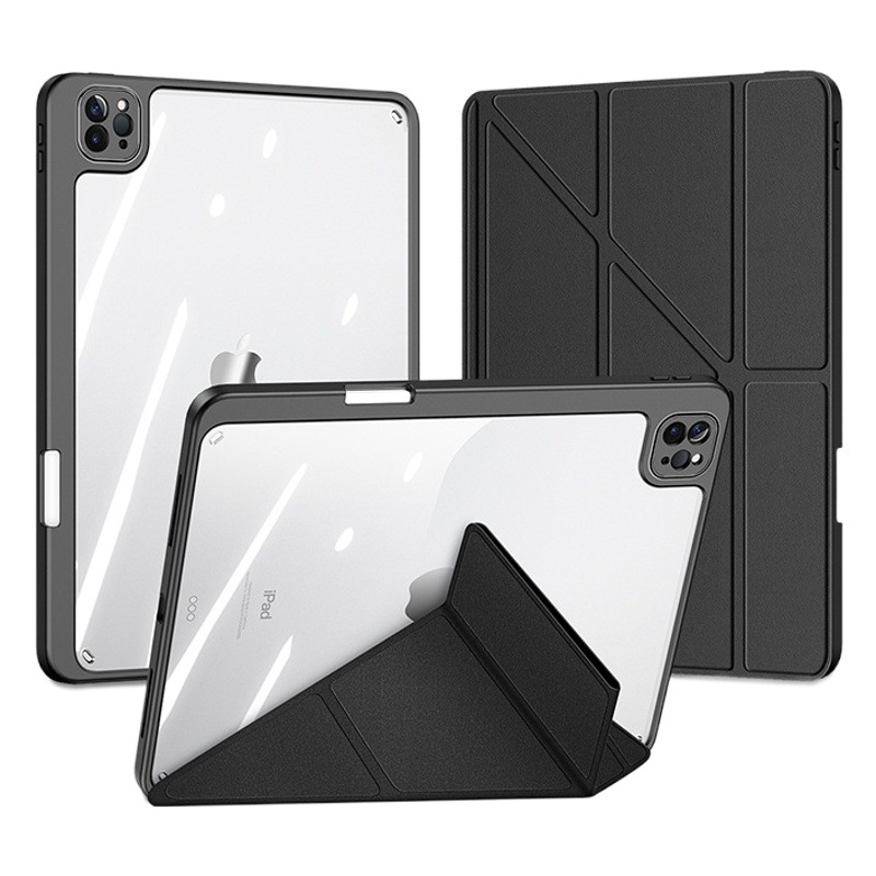 Funda protectora desmontable para iPad Pro 11, funda protectora transparente de acrílico para iPad 10, soporte plegable de tres partes para tableta.