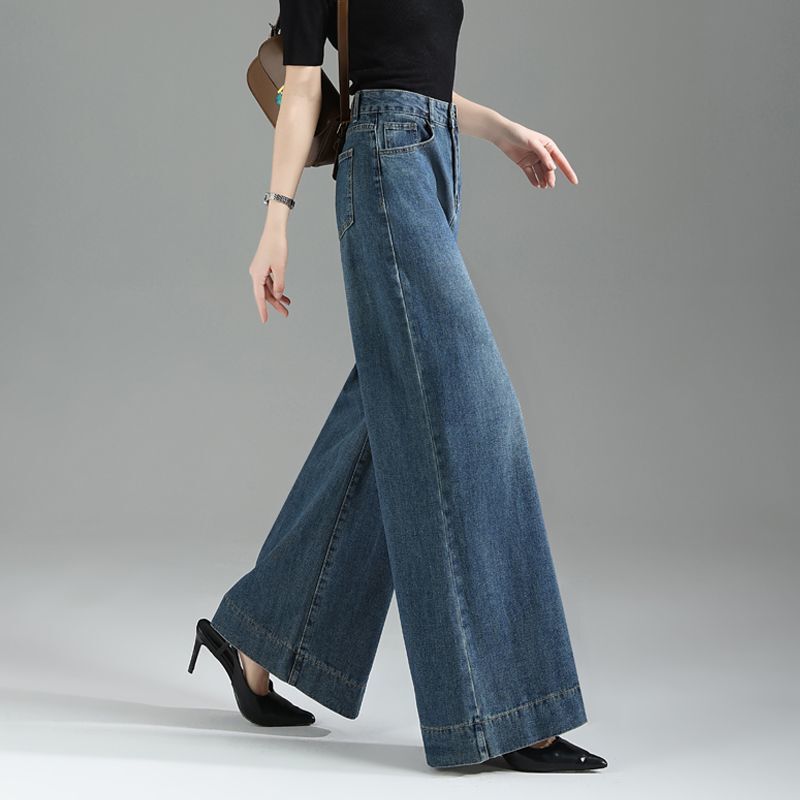 2026 Spring New Women's High-Waisted Cropped Wide-Leg Jeans Versatile Loose Straight-Leg Pants Slimming Floor-Length Pants 2026 Spring New Women's High-Waisted Cropped Wide-Leg Jeans Versatile Loose Straight-Leg Pants Slimming Floor-Length Pants