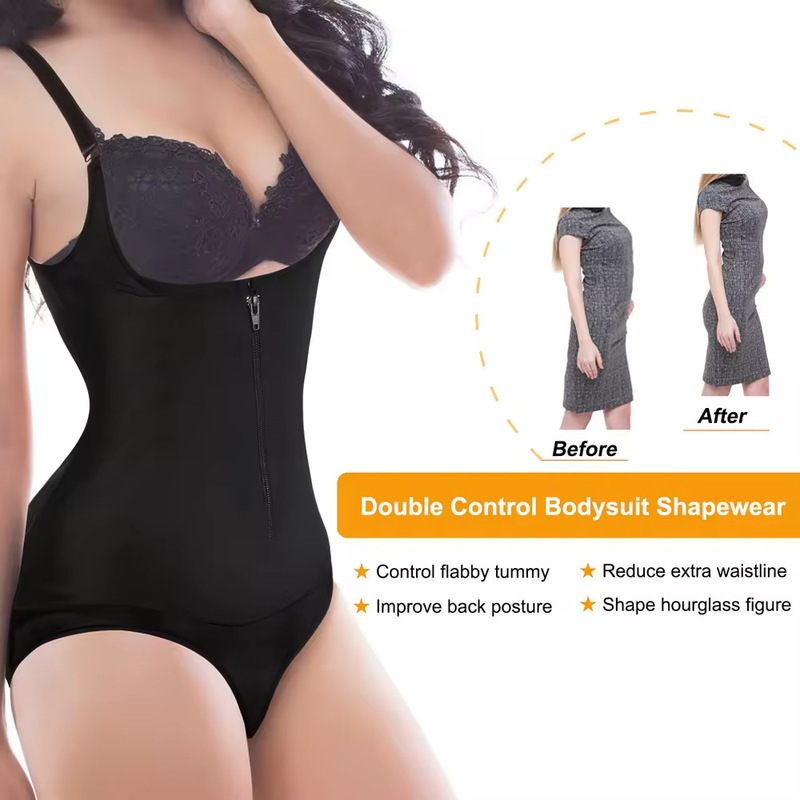 Cross-border best-selling seamless body-shaping bodysuit with convenient zipper design for waist and abdomen slimming Cross-border best-selling seamless body-shaping bodysuit with convenient zipper design for waist and abdomen slimming