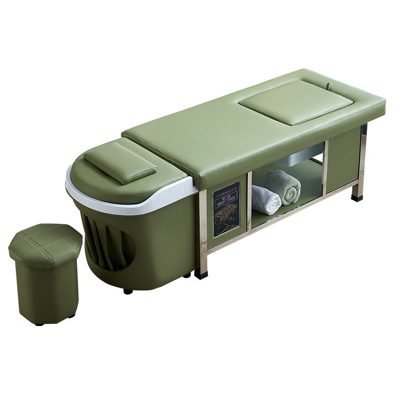 Cama eléctrica de alta gama para salón de belleza cama de lavado de cabello especial cama de masaje cama de terapia de cabeza de masaje circulación de agua fumigación baño de pies de marea