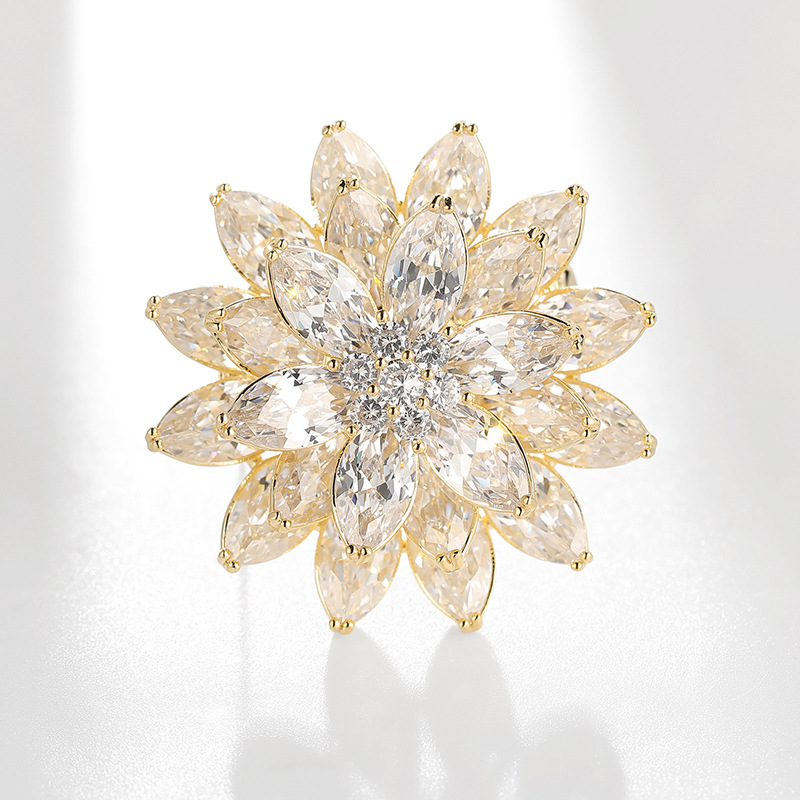 Kristall Schneeflocke Brosche Luxus Brosche Weihnachtsgeschenk_voghion.com