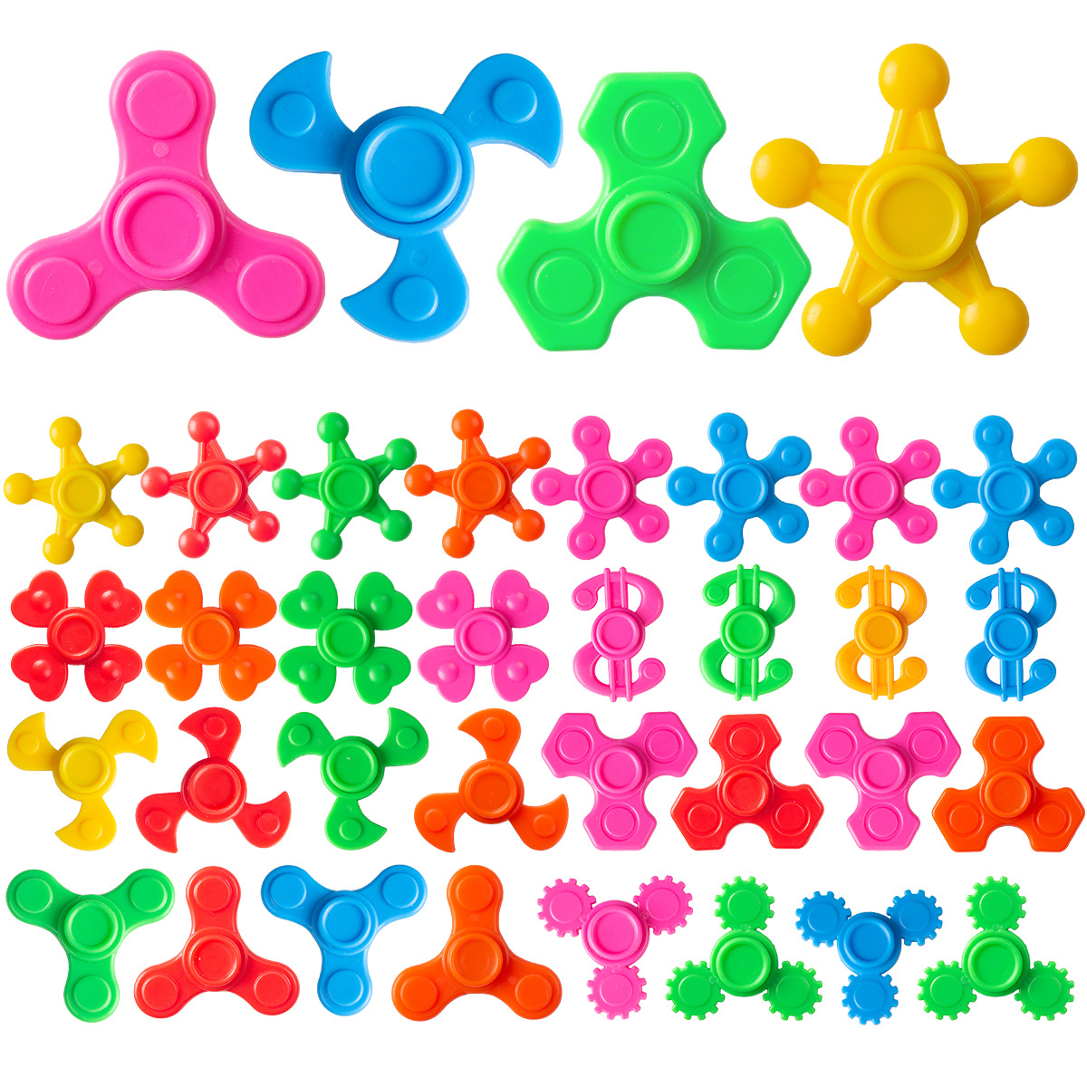 Cross-Border Stress-Relief Fidget Spinner Children's Finger-Spinning Plastic Mini Toy Capsule Accessories Stress-Relief Toys Wholesale