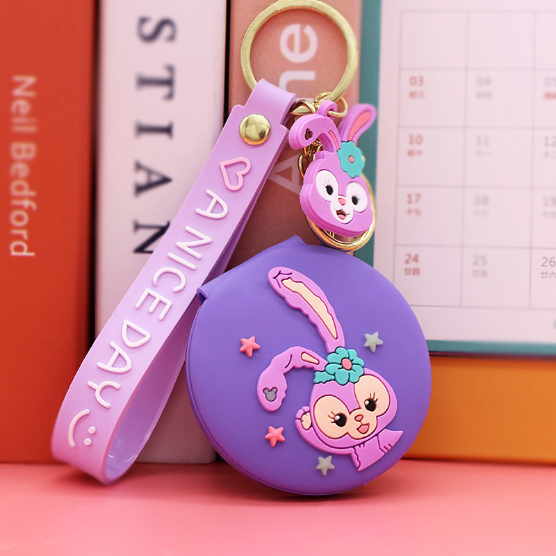 Nuevo espejo redondo pequeño portátil de dibujos animados lindo corazón de niña espejo de maquillaje plegable dormitorio vestidor espejo venta directa de fábrica