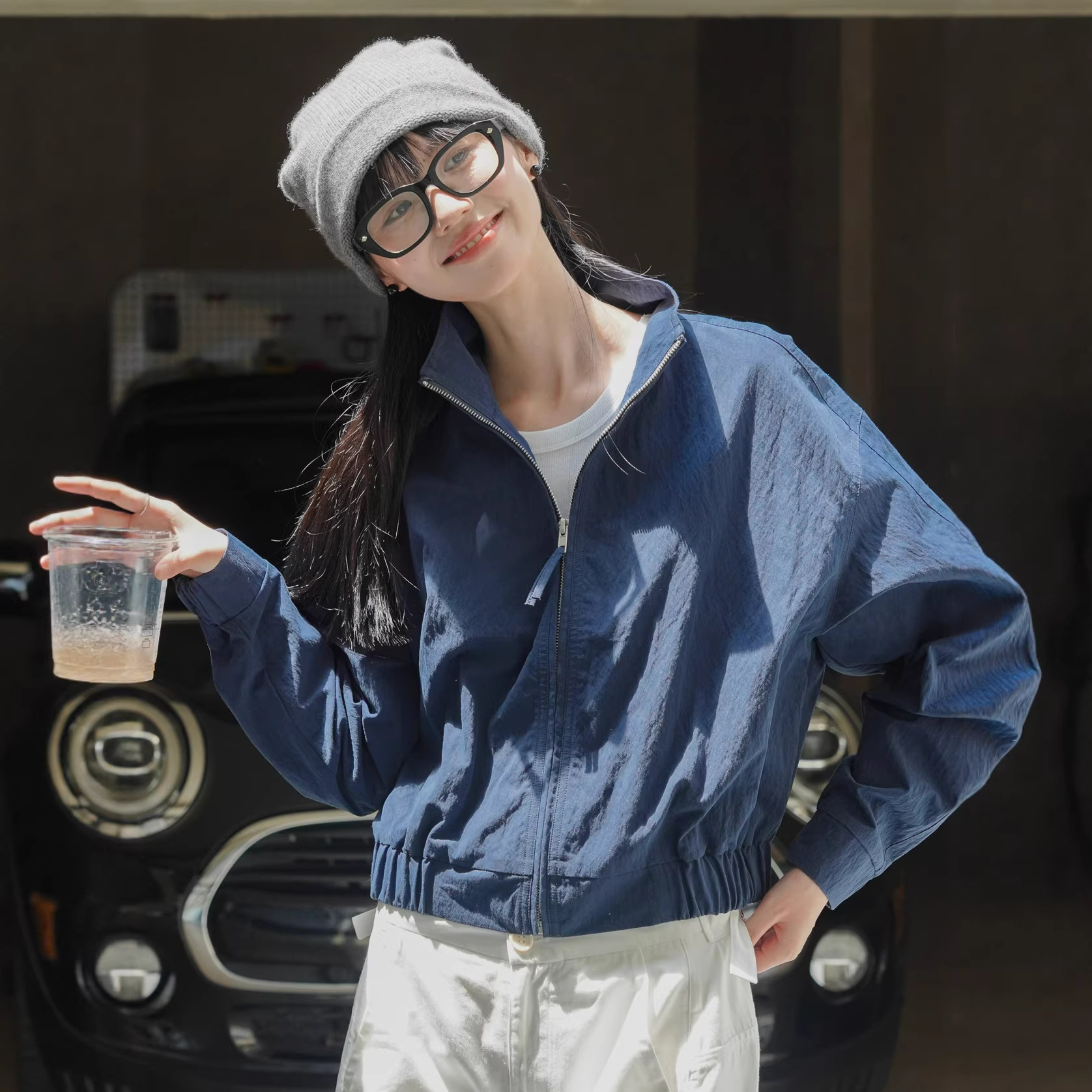 Autumn New Korean Retro Street Style High-Waisted Workwear Jacket, Loose Fit, Short Casual Coat for Women