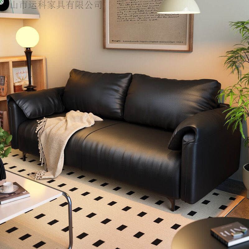 Sofa for Living Room, Small Apartment, Homestay Rental, Double or Three-Seater, Elephant Ear Lazy Straight Row Fabric Sofa, New Model