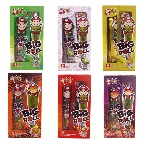 Thailand Imported Internet Celebrity Snack, Boss's Little Guys, Slightly Sweet and Crispy Seaweed Sheet Rolls, Classic Original Flavor Boxed 27g