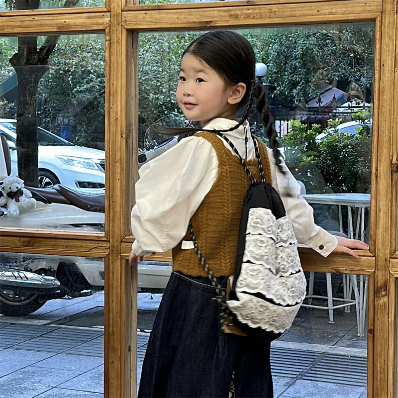 Mochila coreana para niños y niñas, dulce encaje extranjero, mochila de bebé, nueva moda de mochila infantil con patrón de leopardo