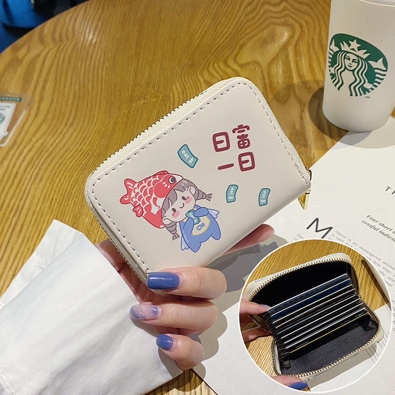 Titular de la tarjeta anti-desmagnetizante tarjeta bancaria linda de las mujeres tarjeta de crédito estudiante monedero multi-funcional multi-Tarjeta titular de la tarjeta de alta gama