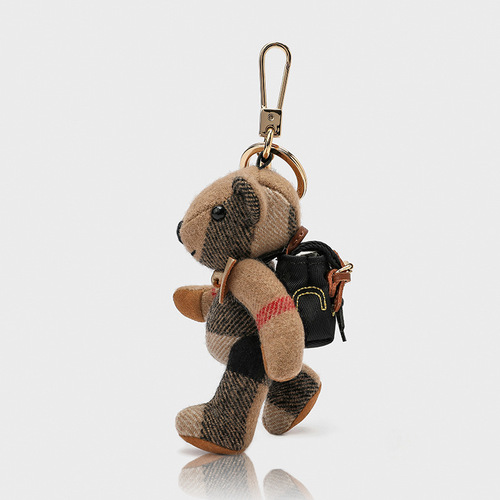Adorable Plush Bear Backpack Charm, Decorative Bag Accessory, Cute Cartoon Figurine, Couple Car Keychain, Trendy