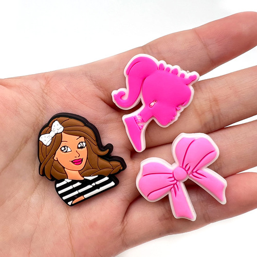 30pcs Barbie Princess PVC soft rubber clog shoe decorative buckle cross-border DIY cartoon shoe flower shoe buckle accessories