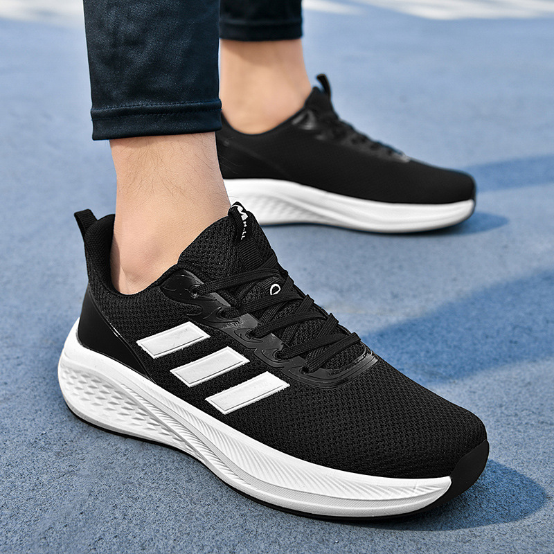 2026 pareja de malla transpirable zapatos de carrera casuales Putian tres barras placa de carbono al aire libre zapatillas deportivas ligeras resistentes al desgaste hombre