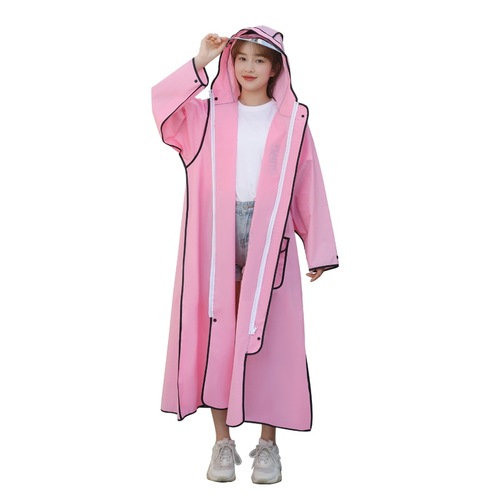 Branded Korean-style raincoat for men, long-length, suitable for bicycles and electric scooters, reflective small bear outdoor travel raincoat for women, factory wholesale