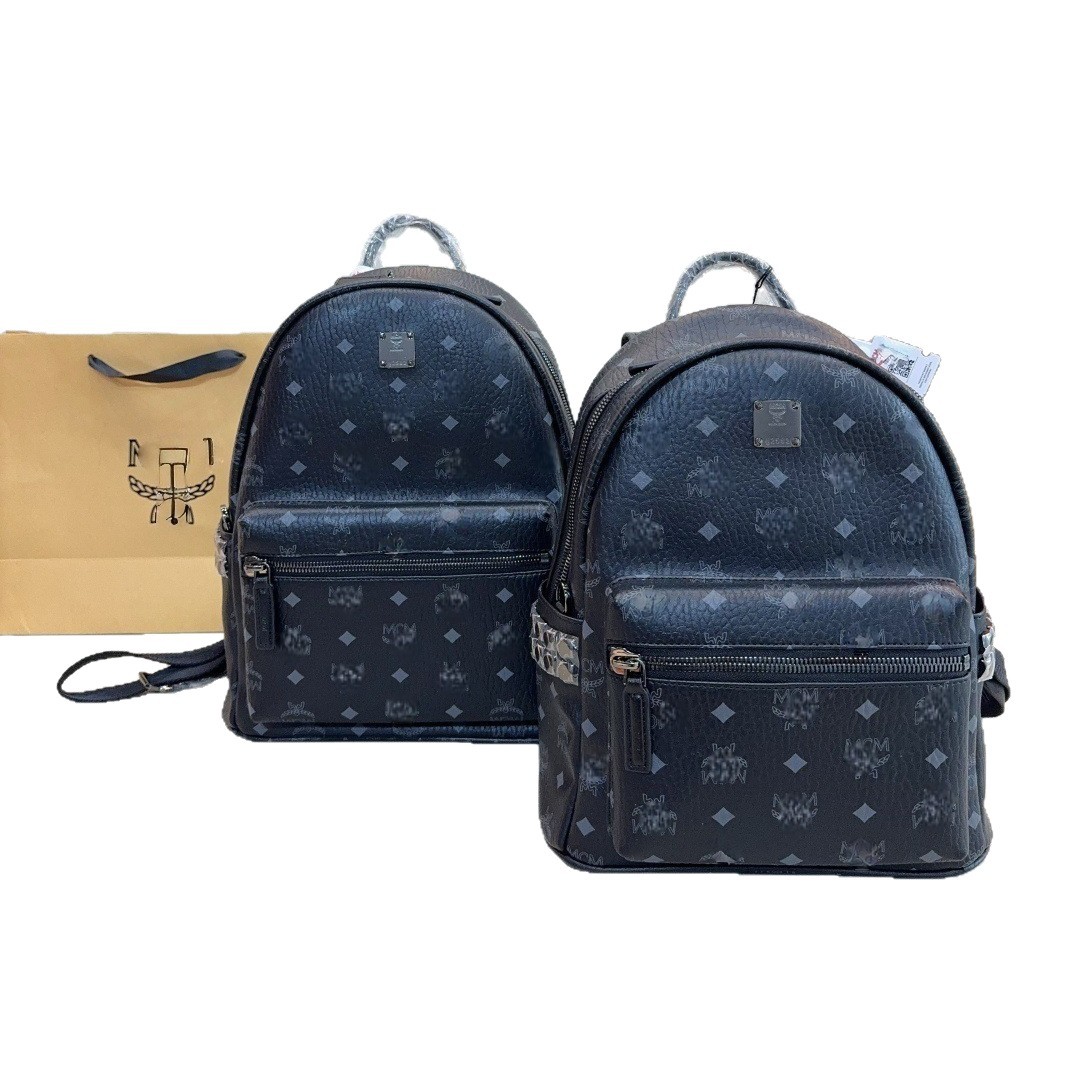 Bolso de mujer, bolso de mujer, bolso MC, mochila de remaches medianos, mochila de moda versátil LV, bolso de viaje de viaje.
