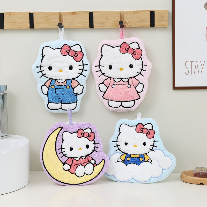 Cute KT hand towel, hangable, thickened, absorbent, suitable for bathroom and home use, home decor accessory, gift item Cute KT hand towel, hangable, thickened, absorbent, suitable for bathroom and home use, home decor accessory, gift item