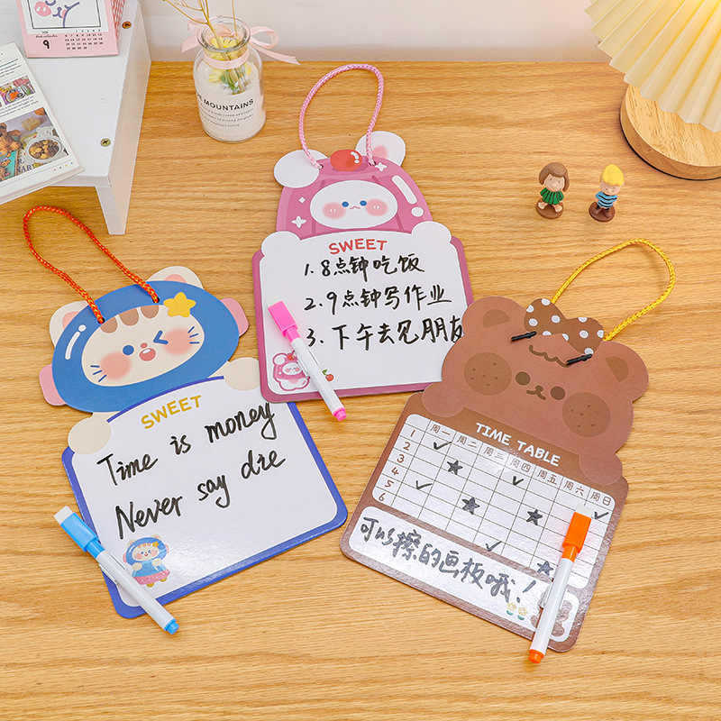 dibujos animados borrables de dos lados pizarra para niños pintando estudiantes de graffiti pizarra de jardín de infantes pizarra de texto