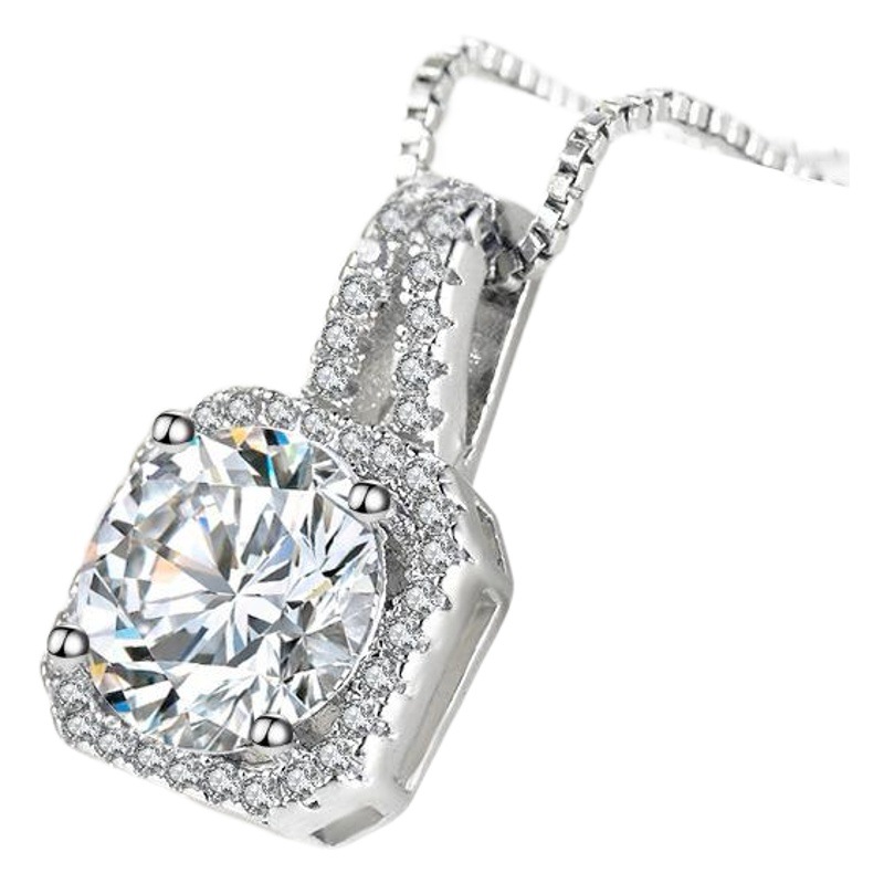 Amazon transfronterizo nuevo anillo de circón cuadrado simple moda de gama alta pendientes personalizados collar de las mujeres de tres piezas