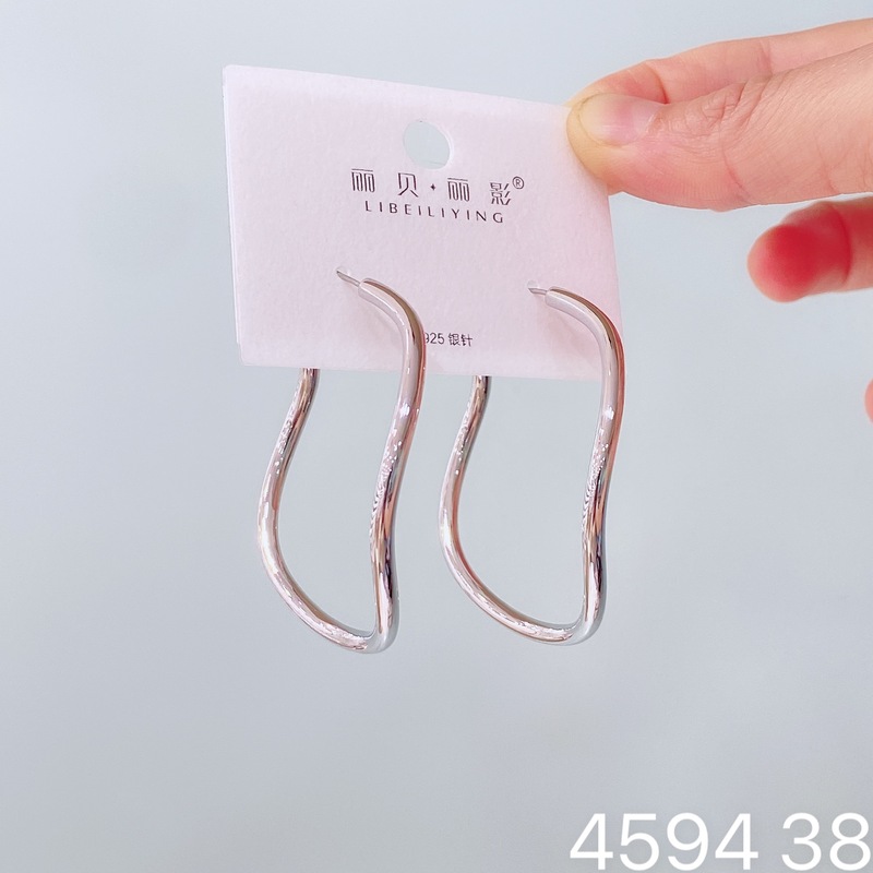 丽贝丽影丽银欧美时尚高级感素圈耳环2025新款爆款个性小众女耳圈|undefined