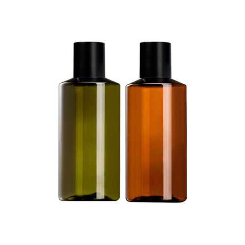 Tea/Green 100/150/200ml Skewed Shoulder Pure Essence Bottle, Water Cream Liquid Bottle PET Cosmetic Refill Bottle