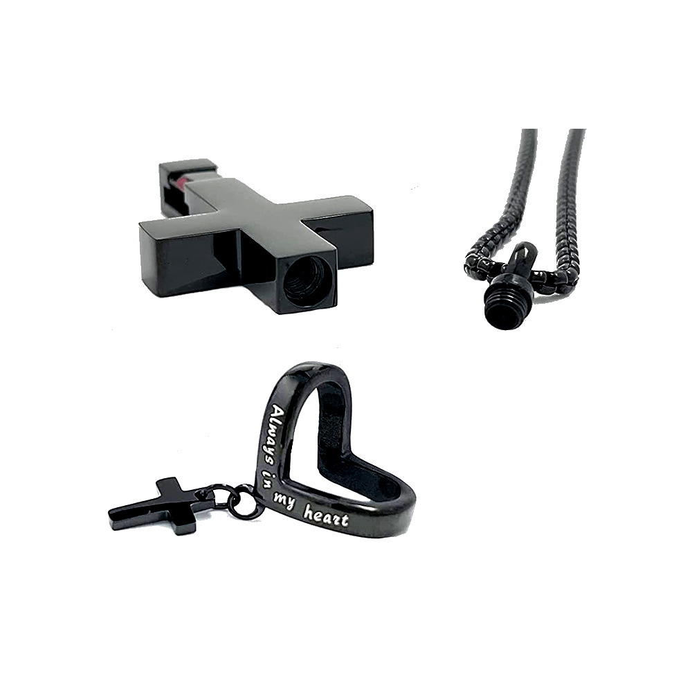 Amazon nuevo europeo y americano perfume botella collar cenizas collar Cruz mascota animal urna Memorial colgante