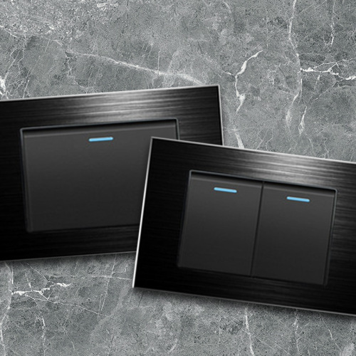 American 15A socket black wall switching power supply 110v Taiwan household American standard six-hole socket with USB panel