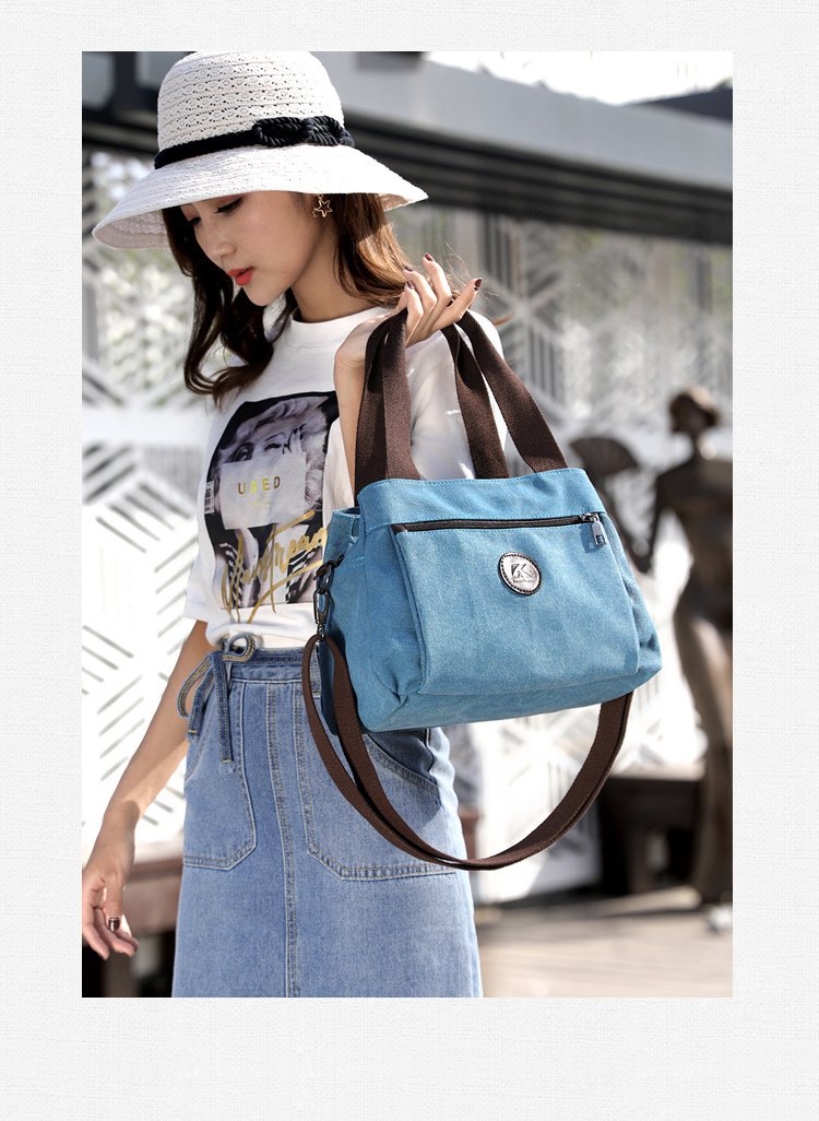 New casual canvas European and American women's single-shoulder bag, solid color trendy women's bag and handbag, cross-border one-piece consignment worldwide undefined