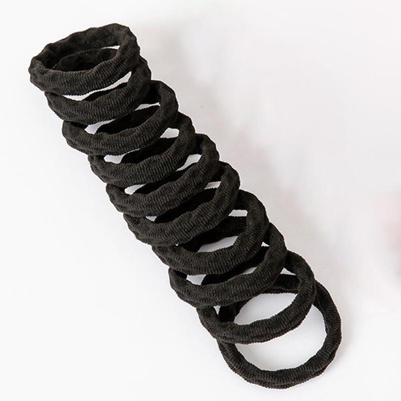 Solo al por mayor cuerda de pelo negro banda de pelo femenino estilo coreano alta elasticidad no duele el pelo banda de goma corbata alta Cola de Caballo accesorios para el cabello del bebé