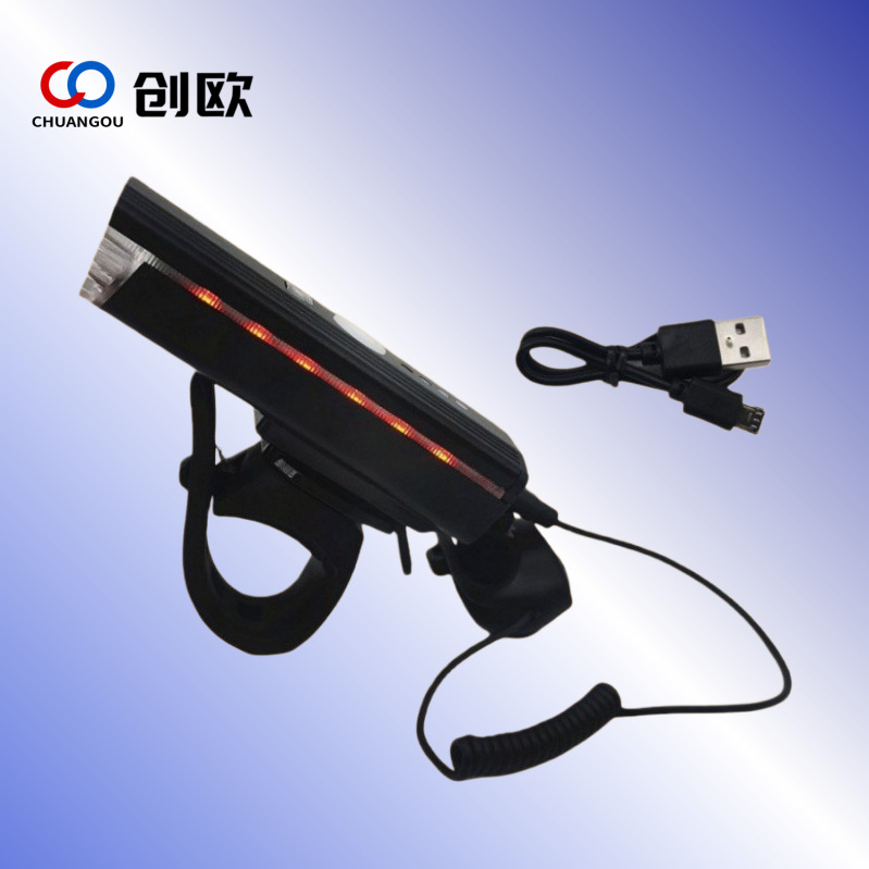 Luz Delantera para Bicicleta con Carga USB, Sensor de Luz, Bocina y Pantalla de Duración de la Batería para Ciclismo Nocturno en Bicicleta de Montaña, Venta al por Mayor