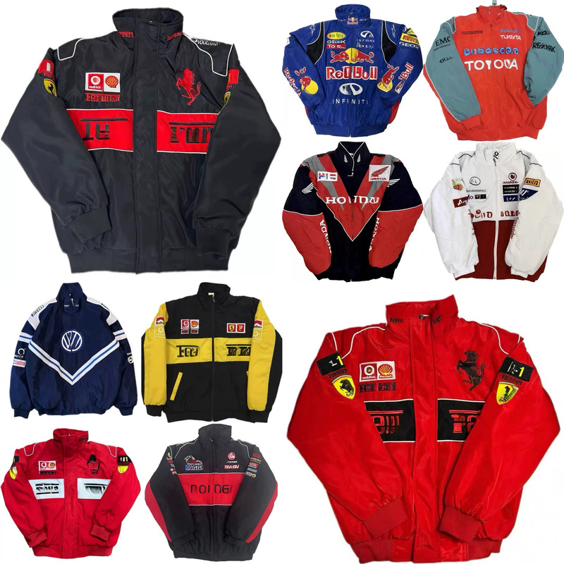 25 Cross-Border Best-Selling F1 Jackets, French Racing Jackets, Fully Embroidered Rally Jackets, Racing Cotton Jackets