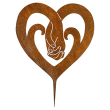 跨境爆款生锈动物套装园林花盆装饰户外庭院插件草地地插铁艺剪影