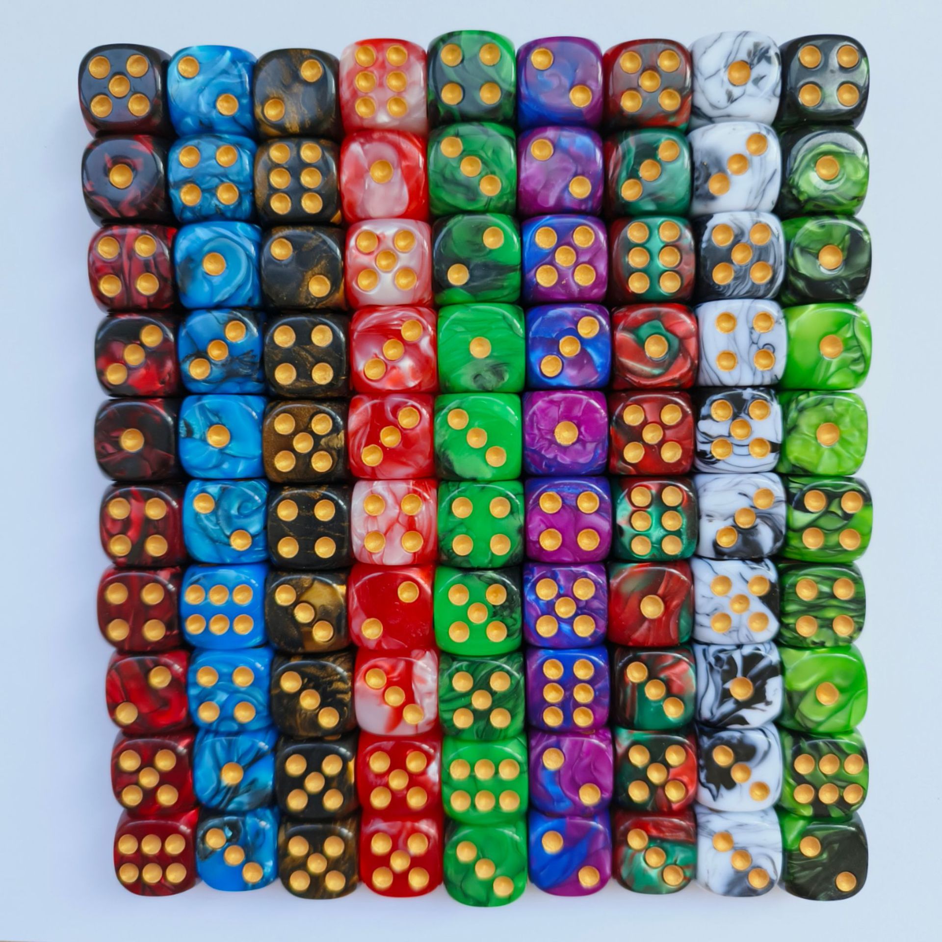 16号圆角双色点数骰子多色组合