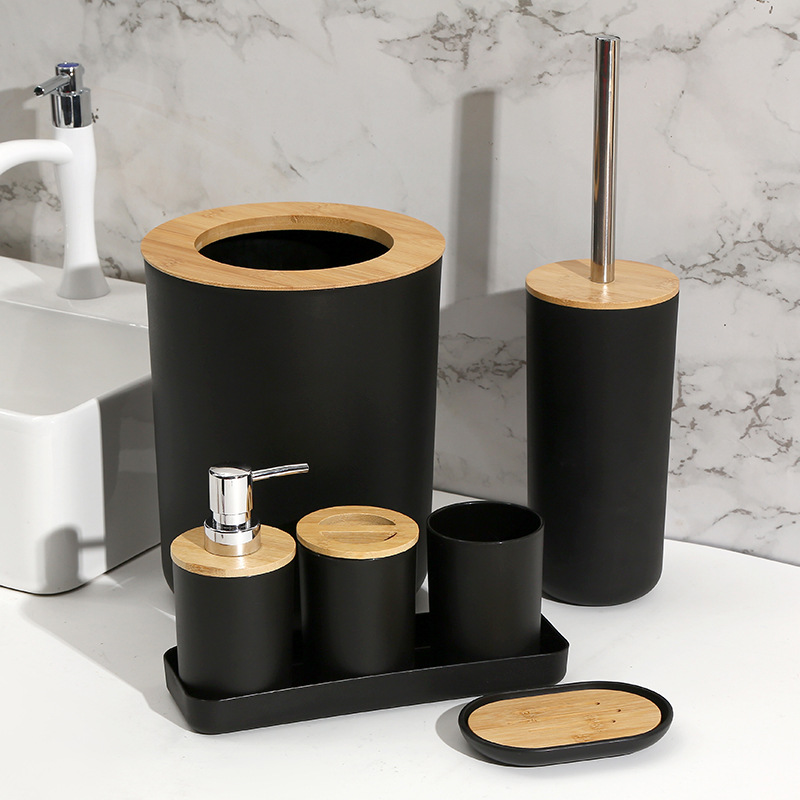 Baños domésticos 7 piezas de almacenamiento herramientas de limpieza artículos de higiene basura inodoro cepillo taza hidráulica caja de jabón al por mayor