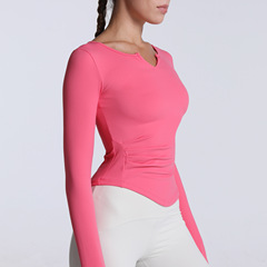 秋款運動長袖女跑步薄款T恤健身上衣網紅修身顯瘦性感瑜伽服