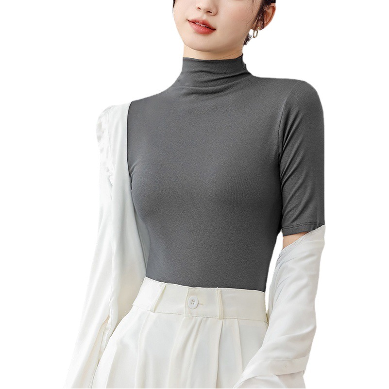 H999 Spring, Summer and Autumn New Modal Three-Quarter Sleeve Slim Bottoming Shirt T-Shirt Mid-Sleeve Versatile Pure Color Top Wholesale