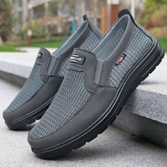 Manufacturer wholesale summer new men's cloth shoes breathable slip-on casual mesh shoes polyurethane men's shoes