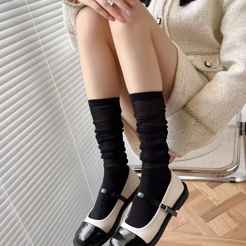 Summer thin comfortable breathable solid color knee socks for…