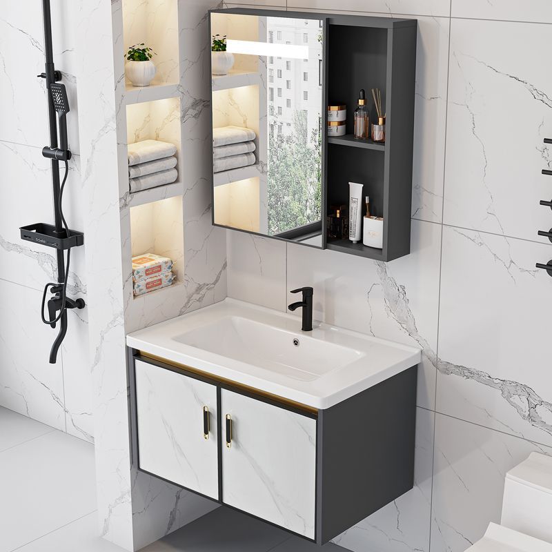 New Wall-mounted Bathroom Cabinet Combination Toilet Wash Basin Cabinet Washing Table Small Apartment Integrated Wash Basin Cabinet Combination