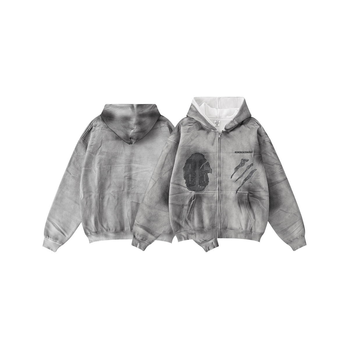 BE ropa de hombre de otoño de 2025 estilo americano viejo vibe de la calle alta teñido sucio con cremallera camisa con sombrero de veludo grande cardigan suéter hombre image 6