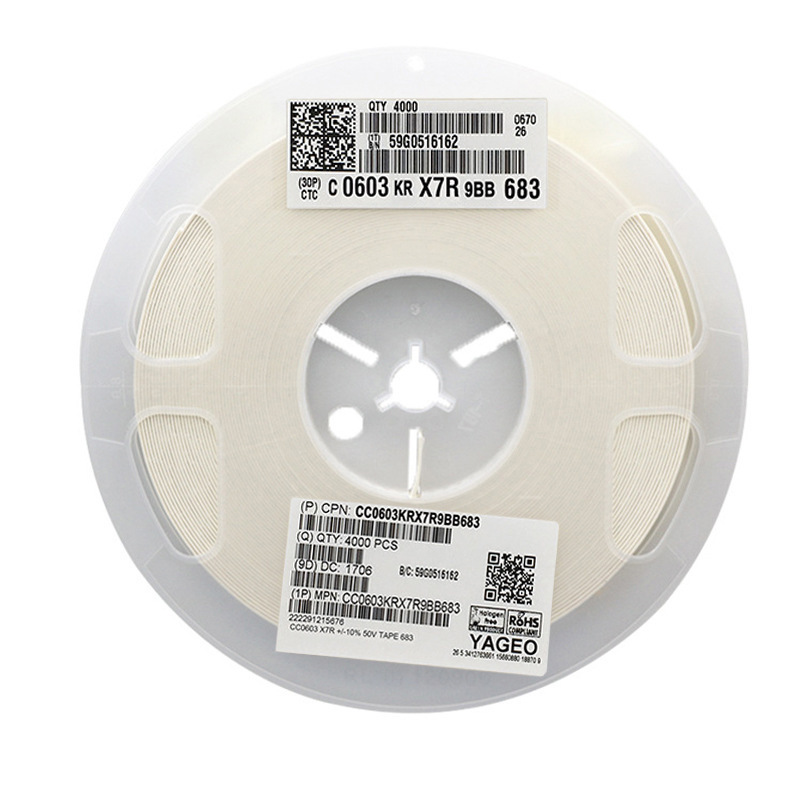 国巨原装 CC0603KRX7R9BB683 0.068UF 50V X7R 0603 68NF贴片电容