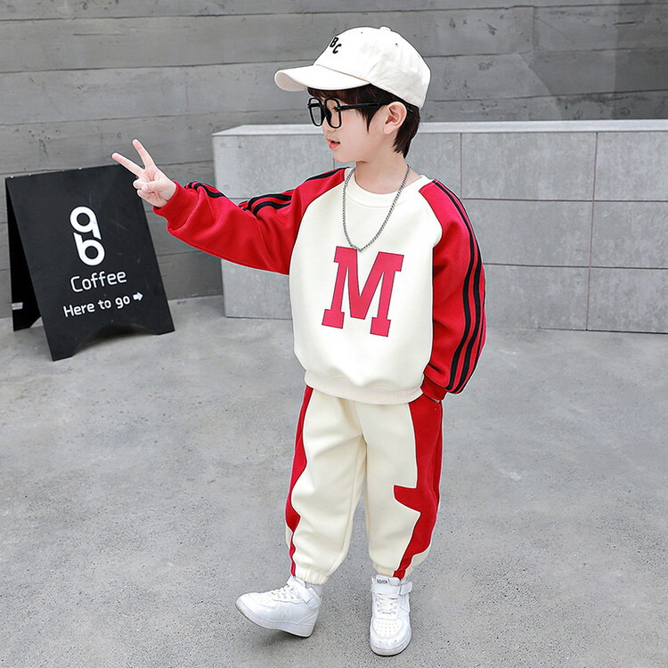 Jongens M Herfst Vrije tijd Sport Tweedelige set Lentemode Knappe midden- en jonge kinderen Modieuze kleding_voghion.com
