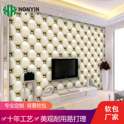 Manufactor sale customized Soft roll Background wall European style Simplicity Bedside a living room bedroom sofa television Fabric art Background wall