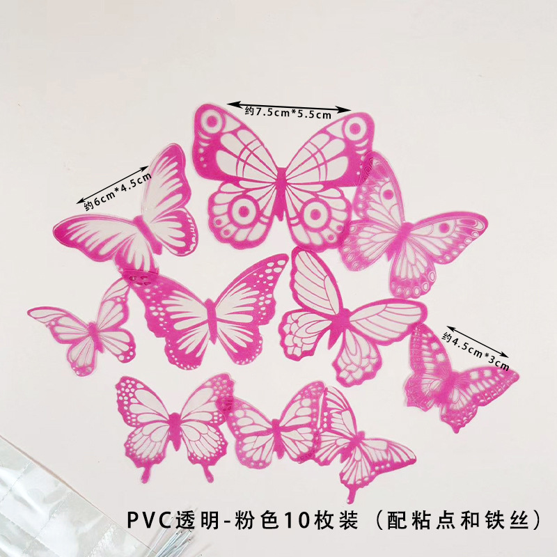 Pvc transparente-rosa 10 piezas