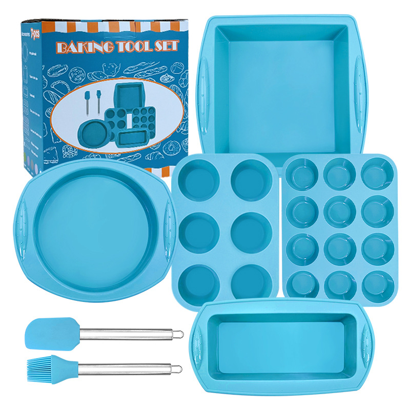 Herramientas de hornear molde de pastel de silicona molde de pastel redondo Qi Feng pan tostado para hornear traje de grado alimenticio